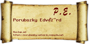 Porubszky Edvárd névjegykártya